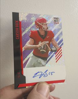 2024 Carson Beck Leaf Pro Set Acetate Red Sparkle Auto /4 (Arizona Cardinals Rookie QB)