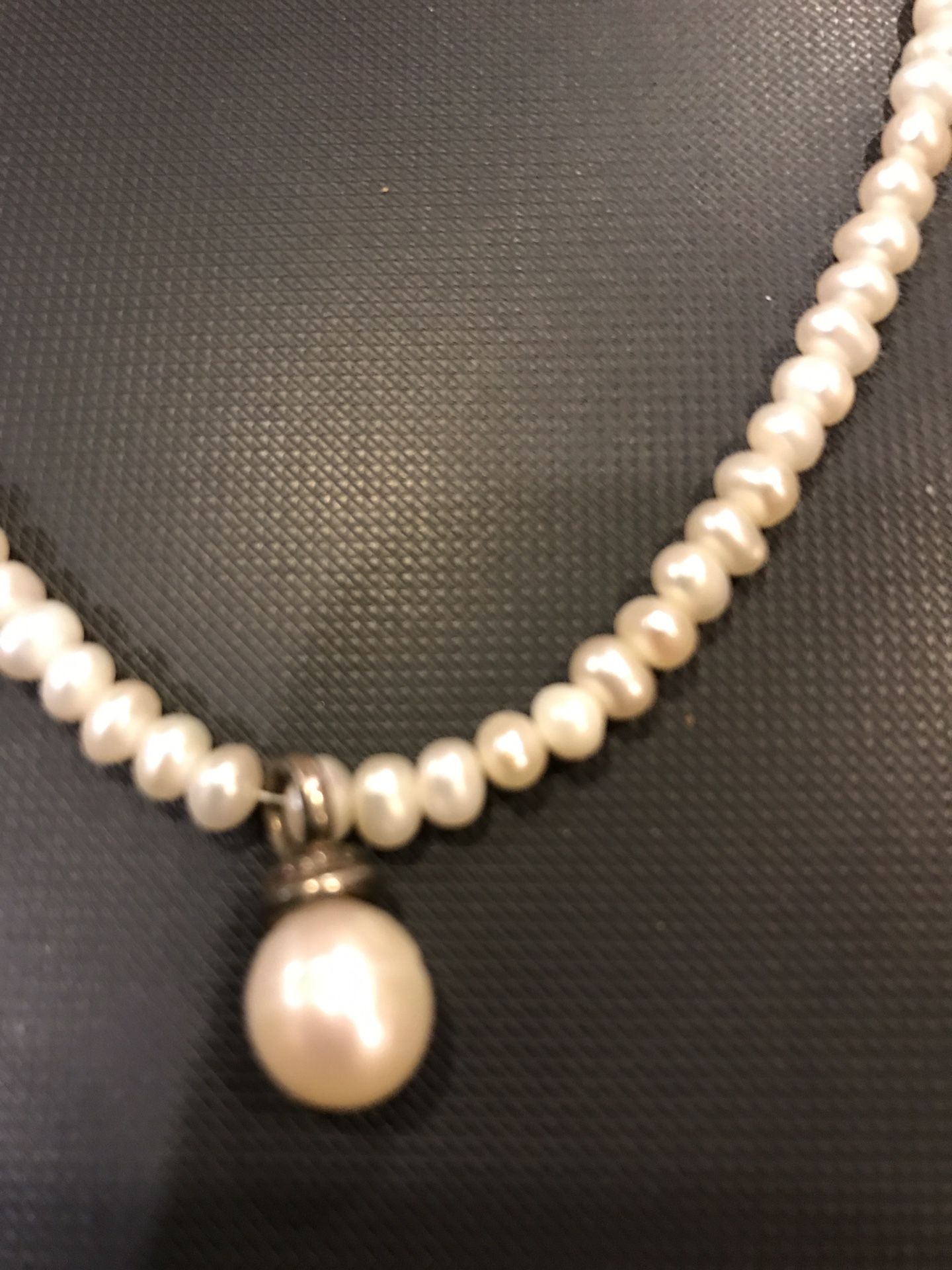 Wedding Pearl Necklace Sterling Stamped