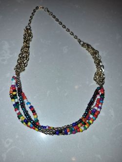 Multicolor Beaded Multi-Strand Necklace