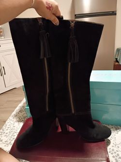 Black Coach uede knee-high boots