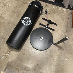 Punching Bag And Speed Back Rack. 