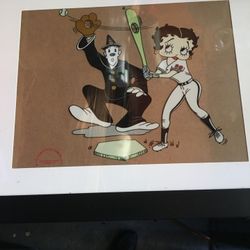 Betty Boop and Coco the Clown Cel Serigragh 1991