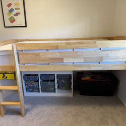 Twin LOFT BED, Solid Wood 