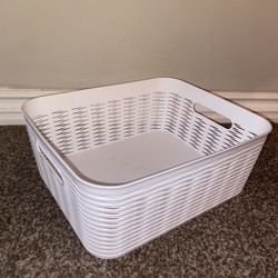 White Medium Storage Basket/Bin  I do have a lot of colors and sizes if interested