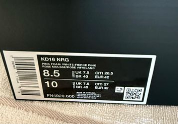 New Nike KD16 NRG Pink Foam Size 8.5