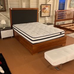 Grey Upholstered Storage Bed