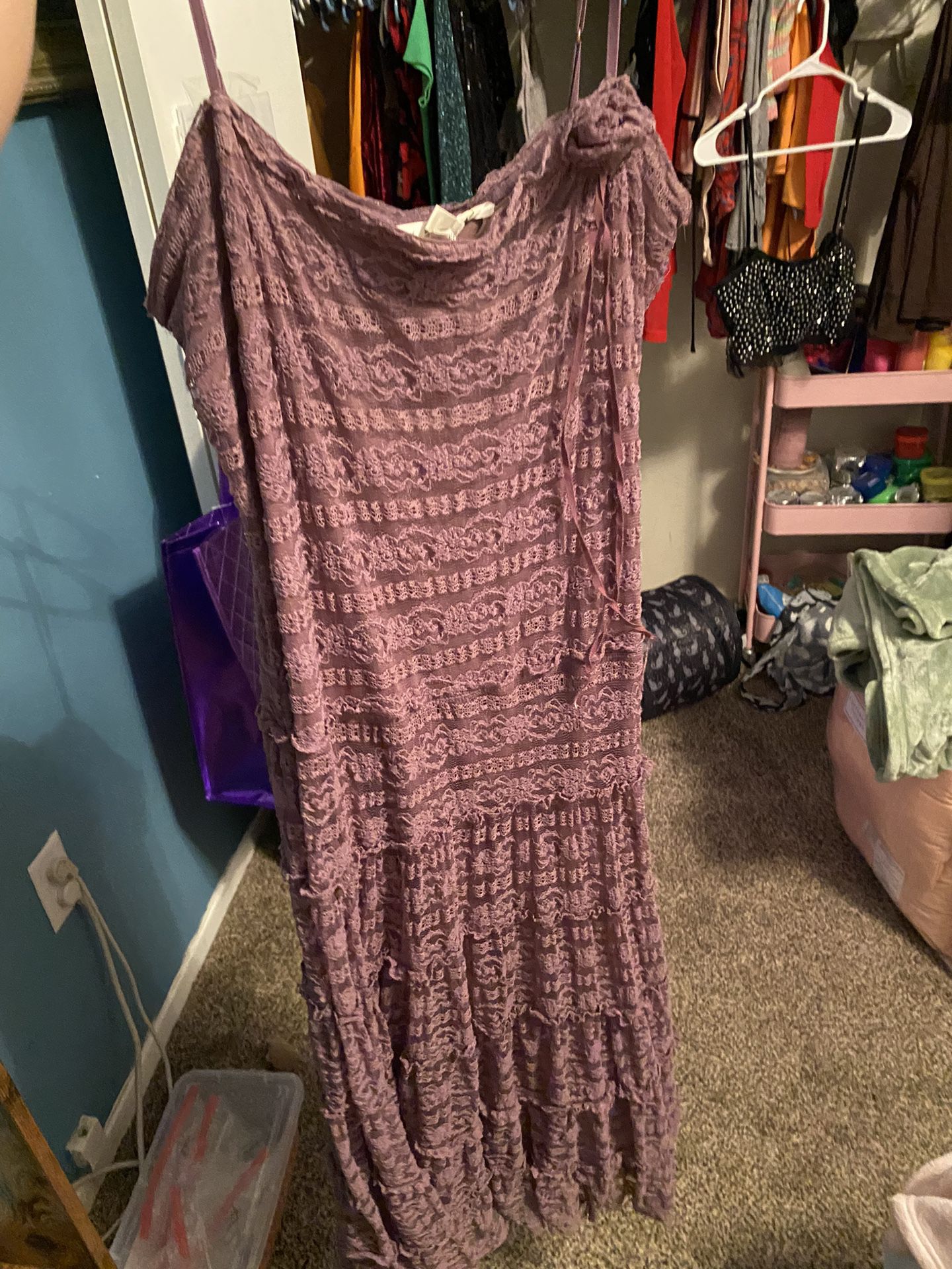 Vintage Purple Lace Dress
