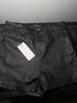 Black Leather Shorts 