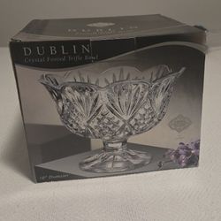 Godinger Crystal Footed Trifle Bowl 