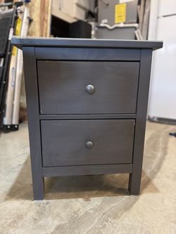 Ikea HEMNES 2-drawer, dark grey, nightstand/dresser with plastic cover