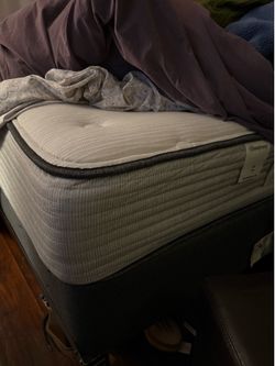 Full Size Mattress with Box Spring and Rack