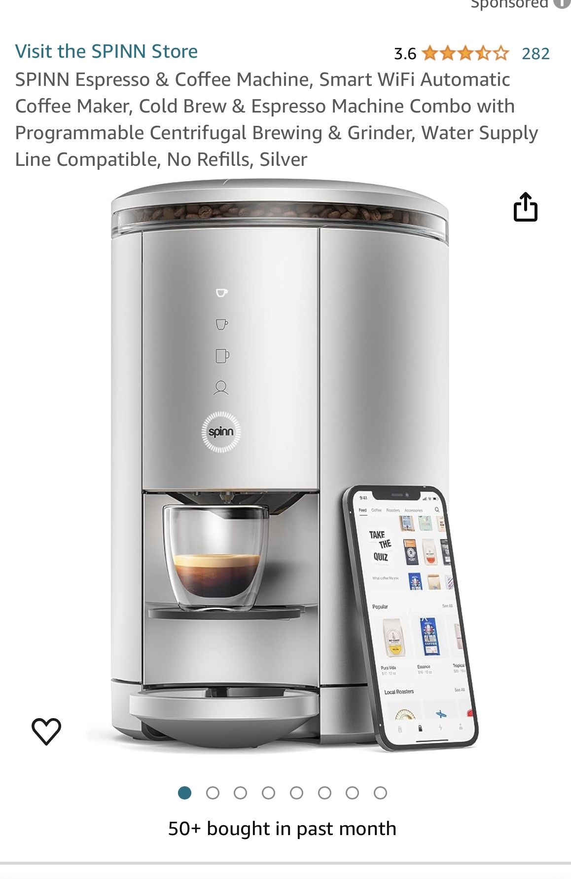 Spinn Espresso & Coffee Machine Smart Wi-Fi Automatic New