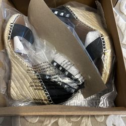 Mckenna Black Leather Wedge Size 7