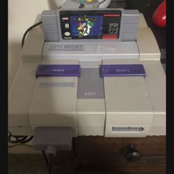 Súper Nintendo 1 Controller + Cables + Game Mario World Generic