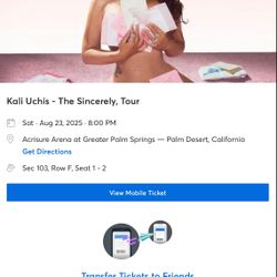 Kali Uchis Tickets Palm Springs August 23