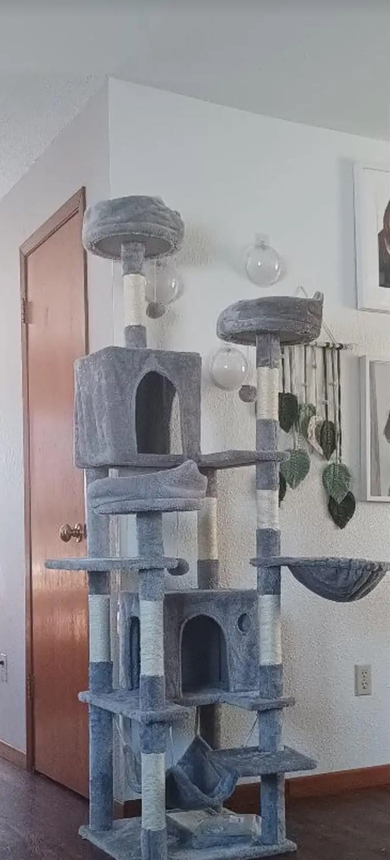 YITAHOME Tall Cat Tree Tower for Indoor Cats, 75in Multi-Level Cat Climbing Tower with Cat Condos, Top Perches, Hammock, Sisal Scratching Posts and Bo