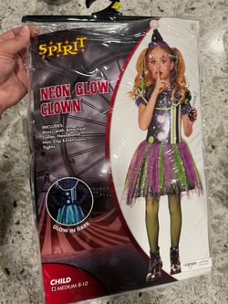 Neon glow clown Halloween costume
