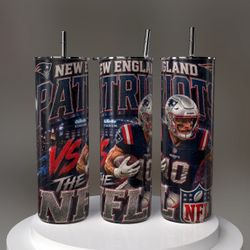 New England Patriots Tumbler with Straw