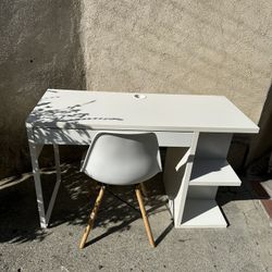 Ikea Micke Desk w/ Integrated Storage with chair