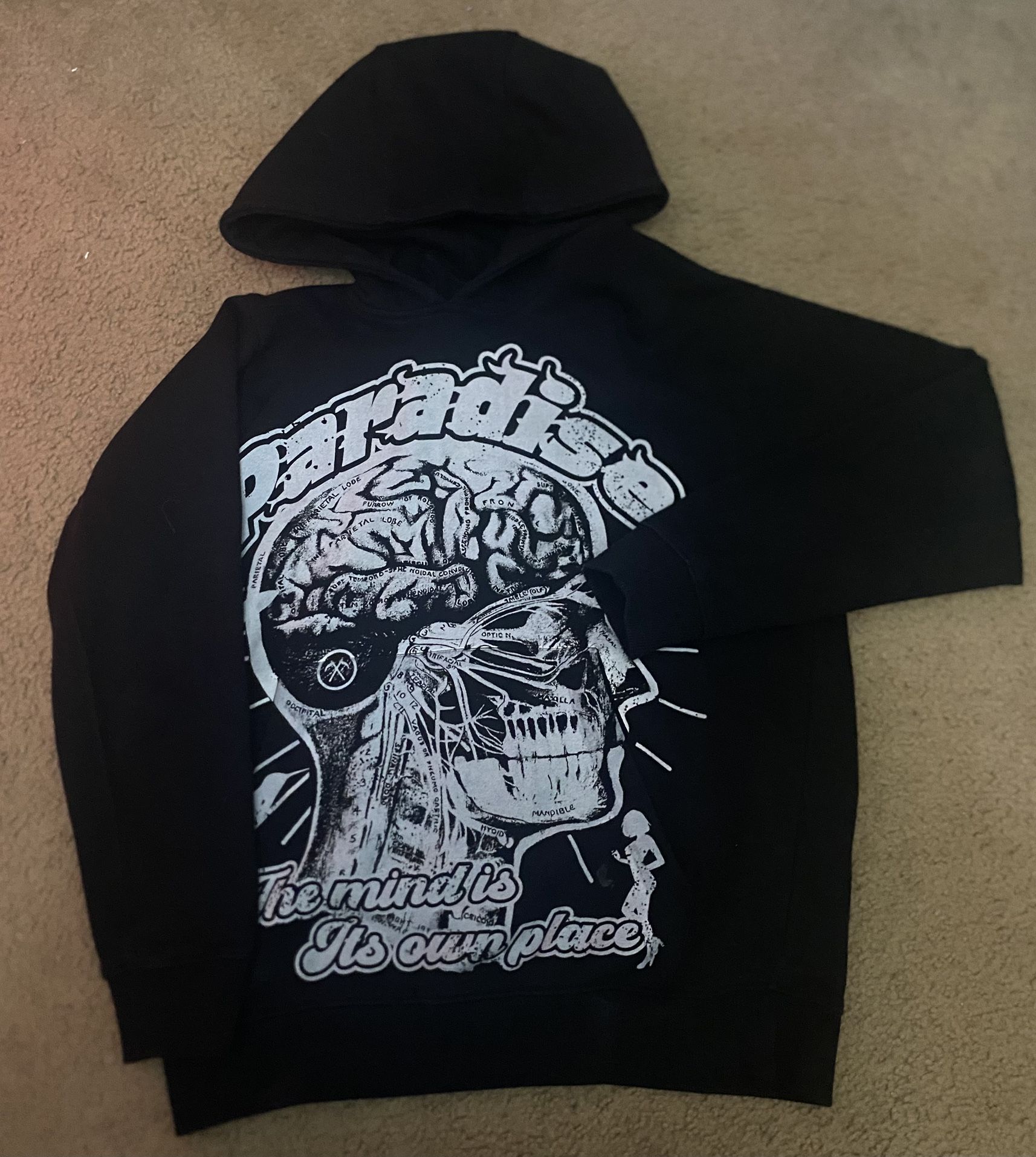 Paradise Graphic Hoodie Black And White
