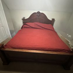 6pc Oak Wood King Size Bedroom Set 