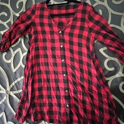 Zara gingham Plaid shirt dress size small