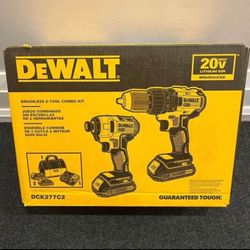 Dewalt DCK277C2 - 20V brushless drill driver and impact driver kit with 2x batteries and charger