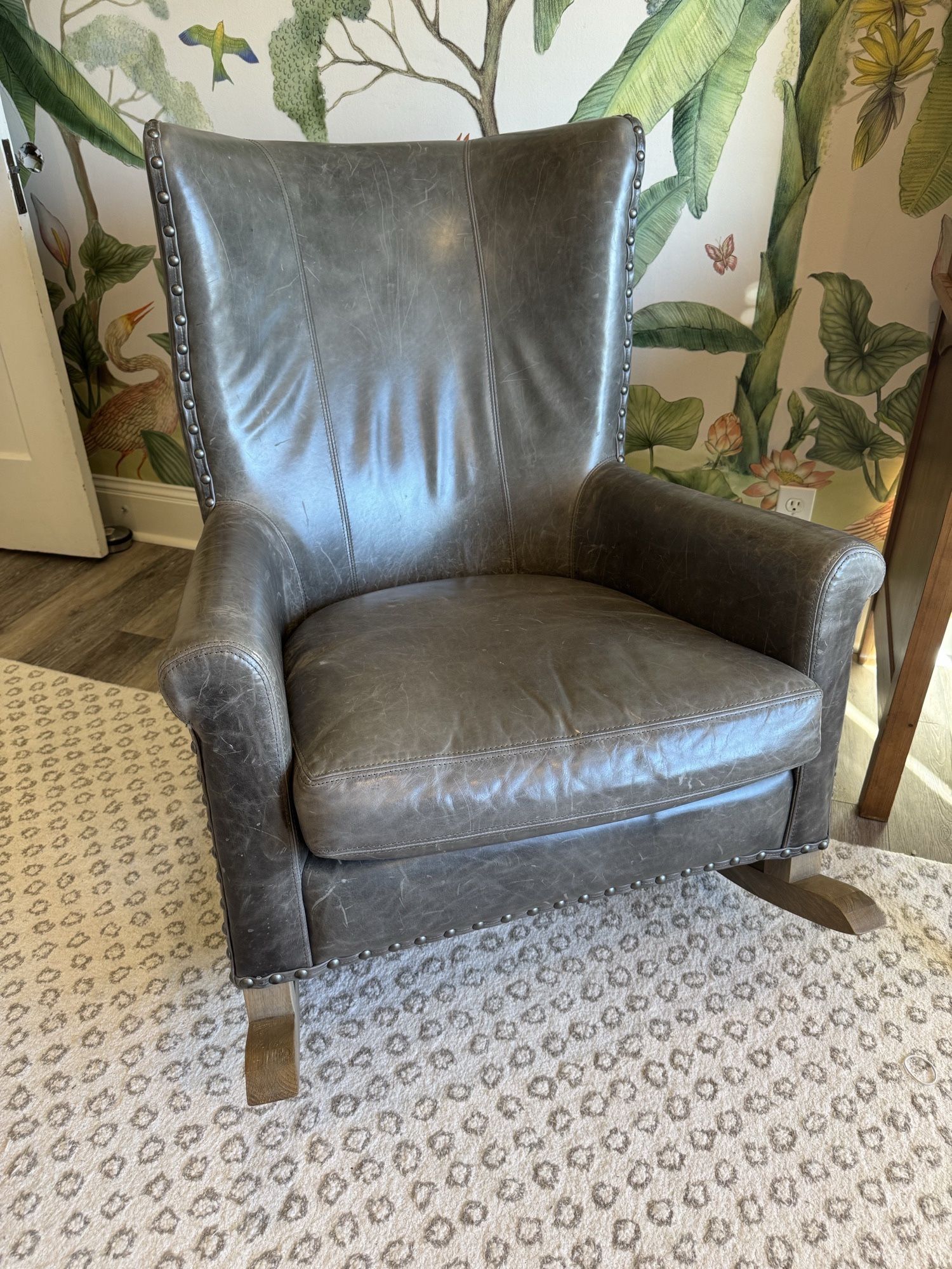 RH Leather Rocking Chair
