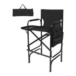 30’ tall black folding makeup artist chair