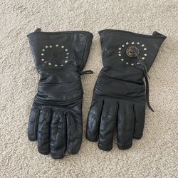 High rise motorcycle gloves, size small
