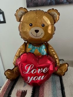 Teddy Bear Love You Foil Balloon