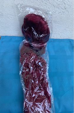 Maroon Color Long Hair Wig Halloween