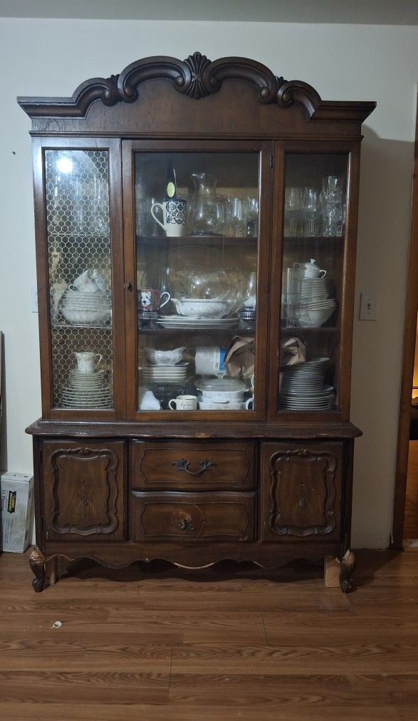 2 Piece Real WOOD China Cabinet INO New Home. $175