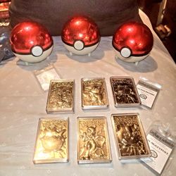 1990s Vintage 23k Gold Pokémon Collector Cards