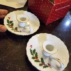 Vintage Porcelain Chamber Candlestick Holder