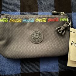Kipling Coca Cola Black  Wristlet New 