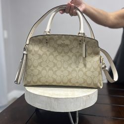 Coach Lillie Carryall In Signature Canvas Handbag Light Khaki Crossbody Strap