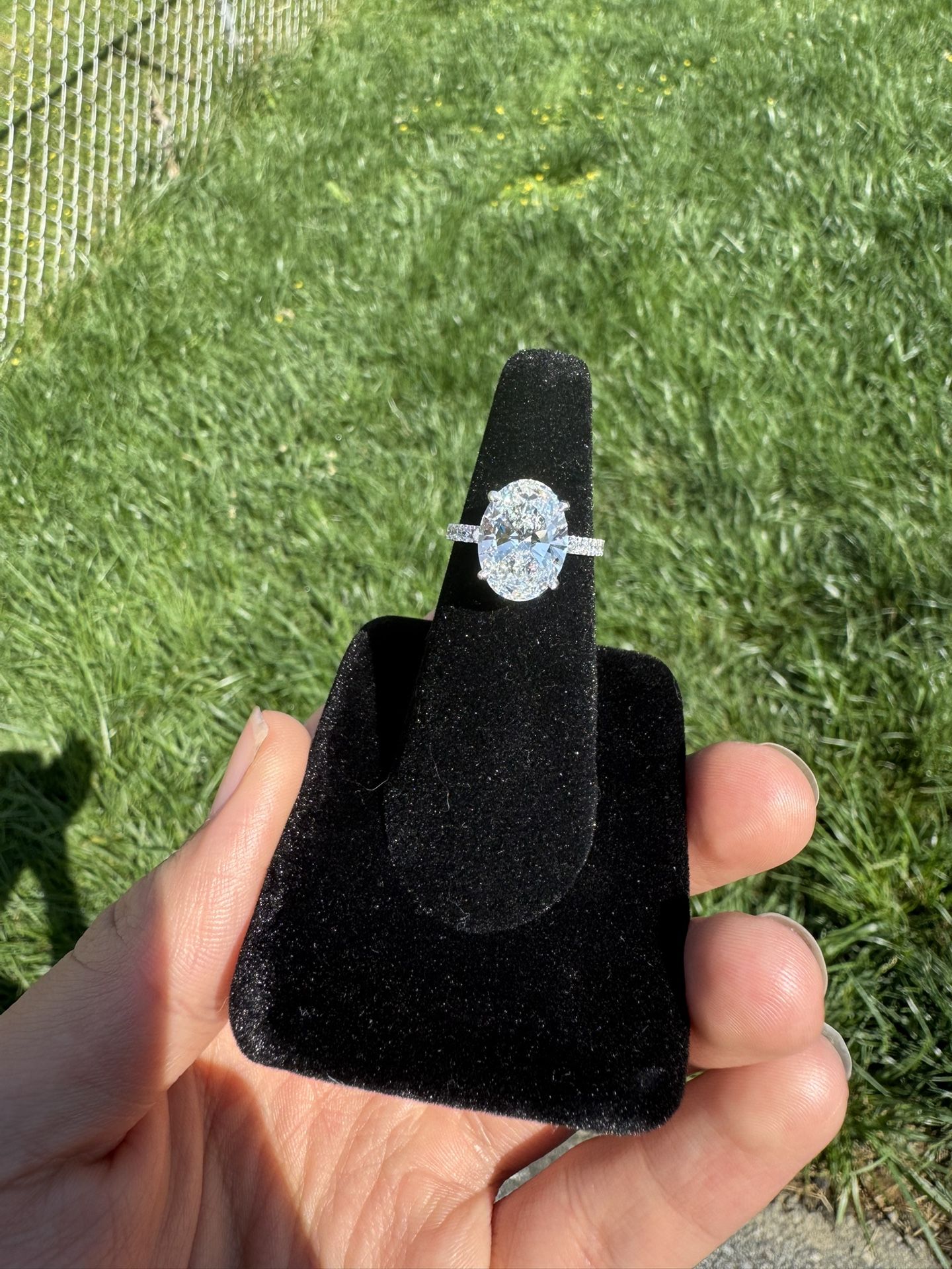 5.53 CARAT CVD LAB DIAMOND RING IN 14K WG