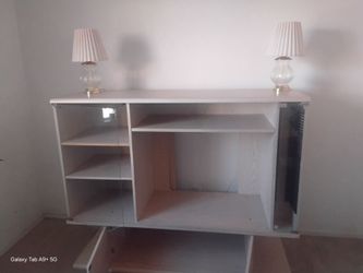 White Wood Shelving Unit Cabinet
