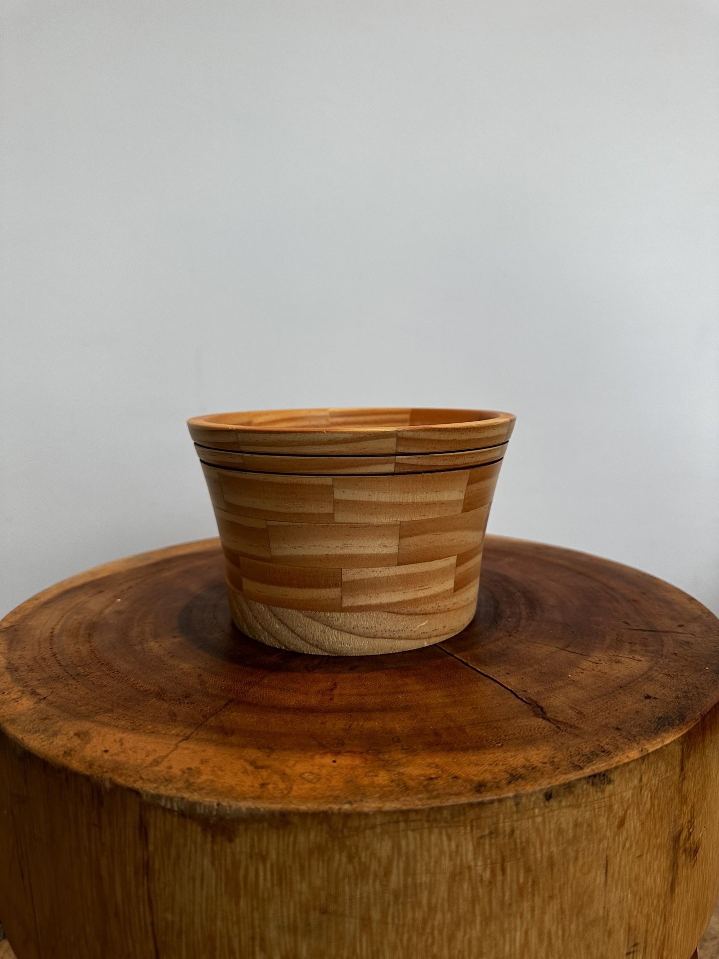 Hand Turned Salad Bowl: White Oak And Cherry