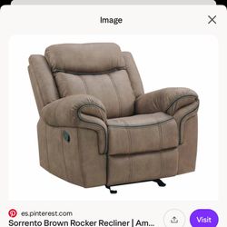 Sorrento Brown Rocking Recliner Chair 