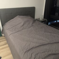 Bed Frame, Night Stand, & Lamp
