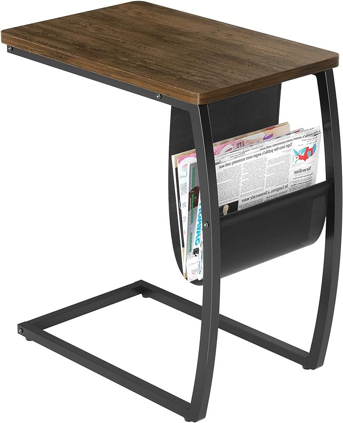 C Shaped Couch Table with Side Pocket