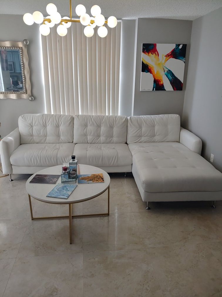 White Leather Couch -$300