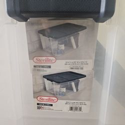 3 Sterlite Large Clear Storage Box (Stackable) 110L