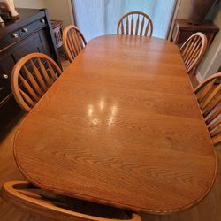 Oak Dining table + 6 Chairs