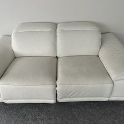 White couch  italian leather