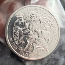 2024 Great Britain Silver Beowulf and Grendel £2 1 oz - BU