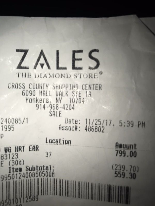 Zales Diamond Heart Earrings Brand New For Sale In Charlotte Nc