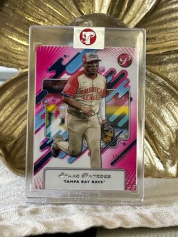 2025 Topps Prestine Isaac Paredes /15 Pink Refractor #263 Tampa Bay Rays